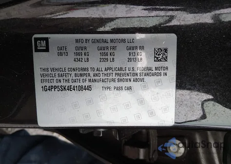 2014 Buick Verano z USA, uszkodzony, nr VIN 1G4PP5SK4E4108445
